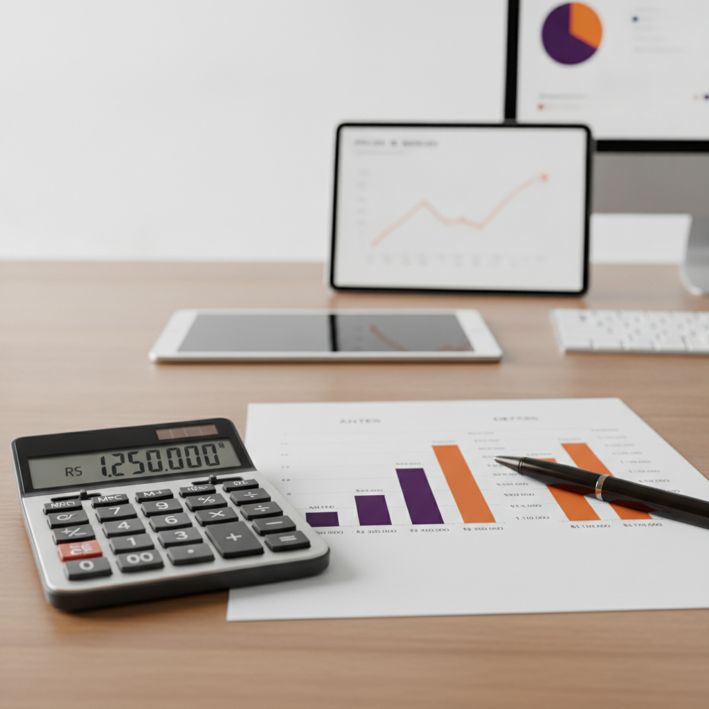 Calculadora e planilha mostrando salto de conversão de landing page