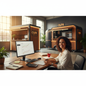 Empresária calculando quanto custa anunciar no Instagram analisando métricas de Meta Ads